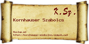Kornhauser Szabolcs névjegykártya